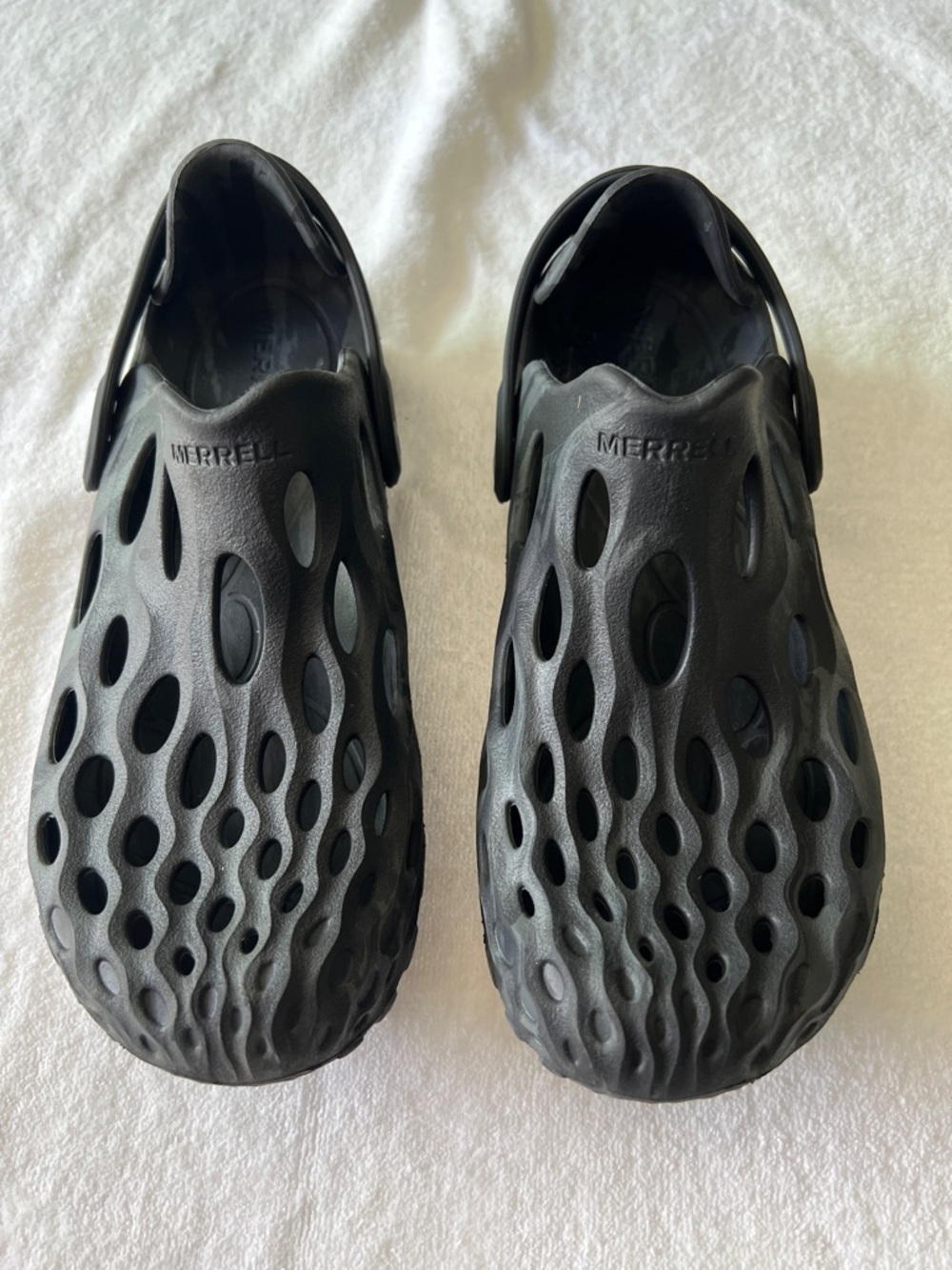 Merrell Hydro Moc unisex Black Ventilated Foam Slip-On Clogs men’s 7 women’s 8.5